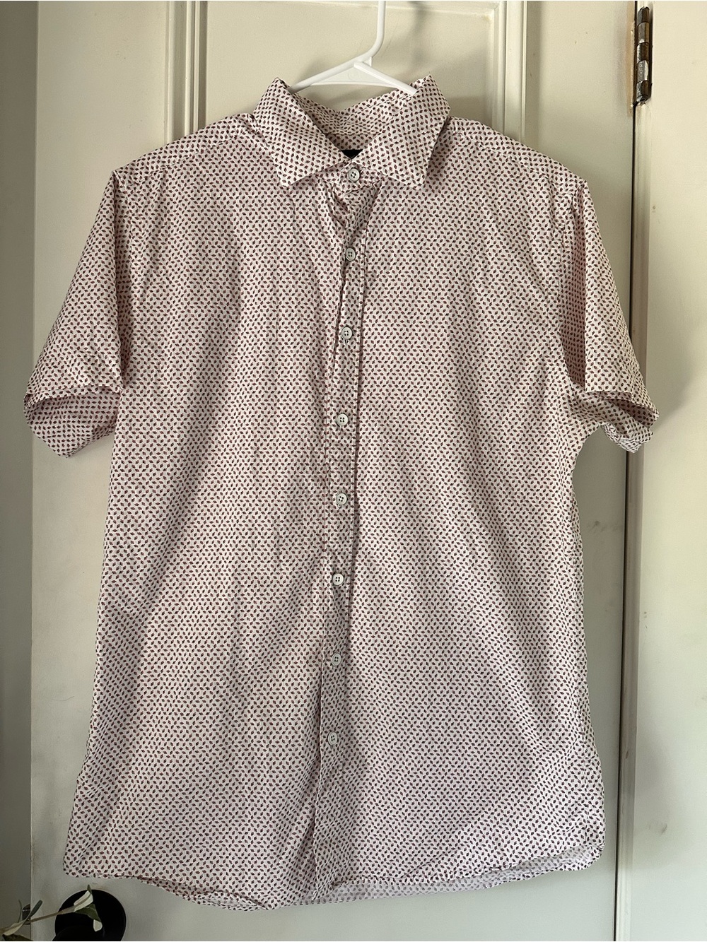 Rodd & Gunn Light Pink Short-Sleeve Button-Down with Geo Print